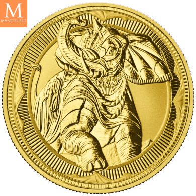 Gibraltar 2023 WAR ELEPHANT 1 OZ GULL OPPLAG 100 stk Gibraltar 2023 WAR ELEPHANT 1 OZ GULL OPPLAG 100 stk