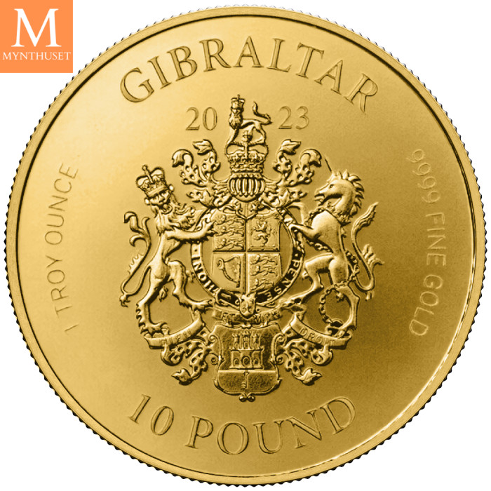 Gibraltar 2023 WAR ELEPHANT 1 OZ GULL OPPLAG 100 stk