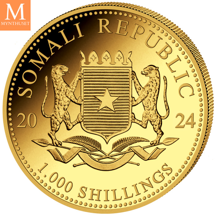 Somalia 2024 ELEPHANT PRESTIGE SET 4 GULLMYNTER 1,85 OZ  AFRICAN WILDLIFE