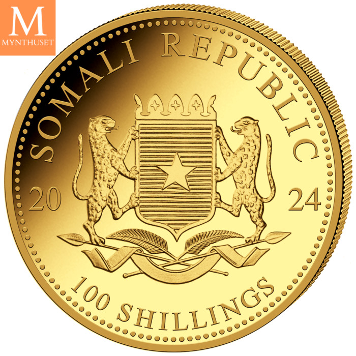 Somalia 2024 ELEPHANT PRESTIGE SET 4 GULLMYNTER 1,85 OZ  AFRICAN WILDLIFE