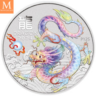 NYHET! Australia 2024 YEAR OF THE DRAGON SETT LUNAR SERIES III. 10 SØLV MYNTER