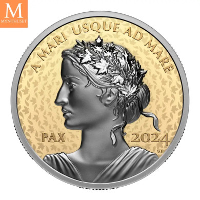 Canada 2024 200 dollar Peace Dollar 1.066 Troy Ounces Gull Kvalitet proof Canada 2024 200 dollar Peace Dollar 1.066 Troy Ounces Gull Kvalitet proof