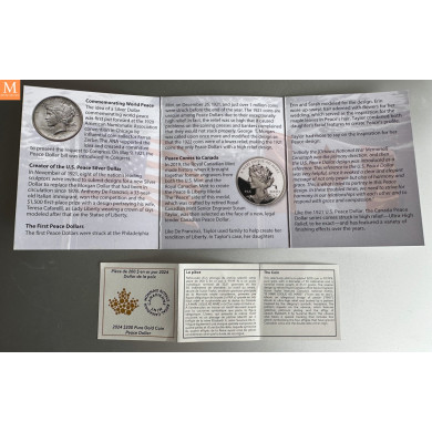 Canada 2024 200 dollar Peace Dollar 1.066 Troy Ounces Gull Kvalitet proof Canada 2024 200 dollar Peace Dollar 1.066 Troy Ounces Gull Kvalitet proof
