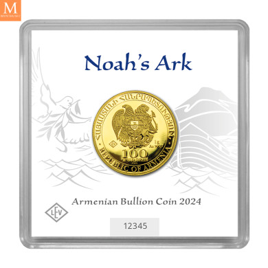 Råstilig! Armenia 100 Dram Noahs Ark 2024 1 gram fint gull i forseglet kapsel med unikt nummer Råstilig! Armenia 100 Dram Noahs Ark 2024 1 gram fint gull i forseglet kapsel med unikt nummer