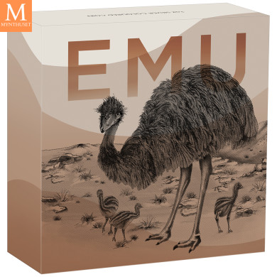 Nydelig! Australia 2024 AUSTRALIAN EMU  COLOR 1 OZ  sølv kvalitet BU Nydelig! Australia 2024 AUSTRALIAN EMU  COLOR 1 OZ  sølv kvalitet BU