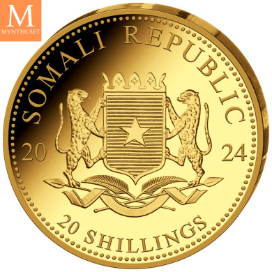 NYHET! Somalia 2024 0,5 gram Gull African Leopard BU i kapsel