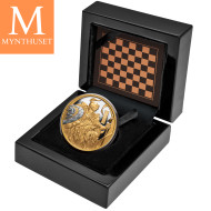 Niue 2024 CHESS  KNIGHT ( SJAKK RIDDER) 1 OZ GULL MOTIVET ER BELAGT MED PLATINUM