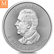 NYHET! CANADA Sølv 2024 MAPLE LEAF  1 OZ kvalitet BU