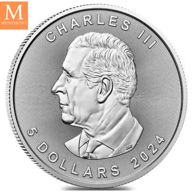 NYHET! CANADA Sølv 2024 MAPLE LEAF  1 OZ kvalitet BU