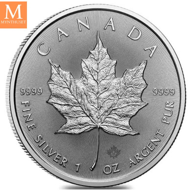 NYHET! CANADA Sølv 2024 MAPLE LEAF  1 OZ kvalitet BU