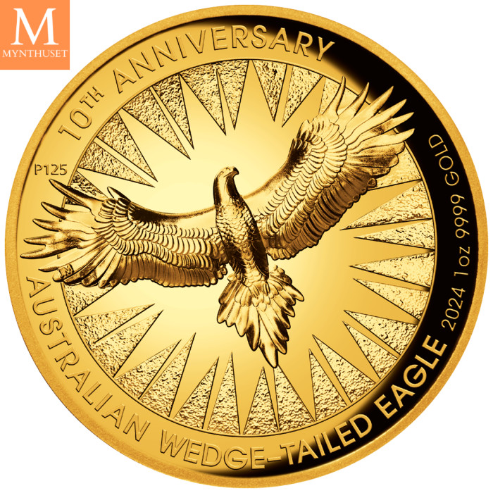 Australia 100 dollar 2024 1 oz Gold Coin WedgeTailed Eagle High Relief