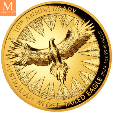 Australia 100 dollar 2024 1 oz Gold Coin WedgeTailed Eagle High Relief