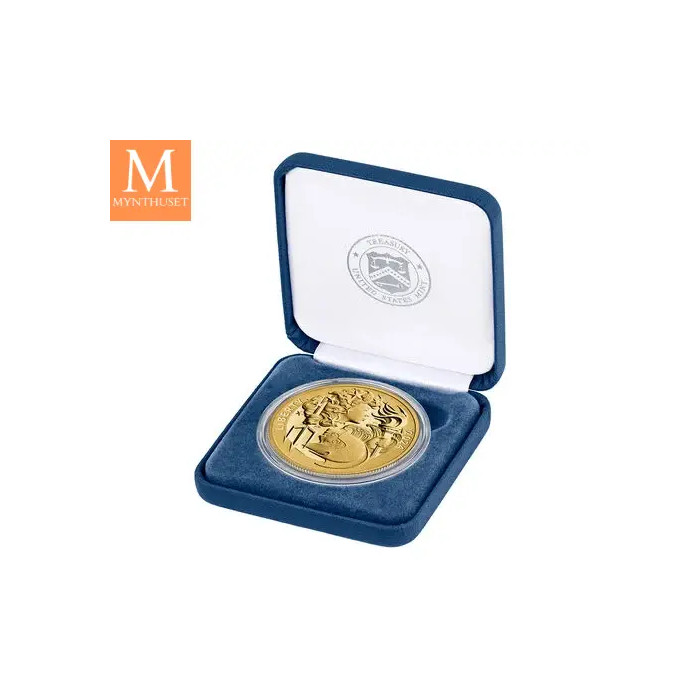 NYHET! 2024 USA 100 dollar Liberty and Britannia kvalitet proof high relief med boks og coa
