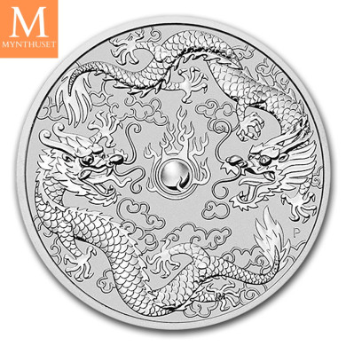 Australia 2021 10 oz Double Dragon 9999 Sølv BU i kapsel