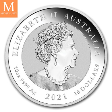 Australia 2021 10 oz Double Dragon 9999 Sølv BU i kapsel