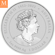NYHET PÅ LAGER! Australia 2024 LUNAR TEAL DRAGON 1 OZ SØLV PERTH MINT 125TH ANNIVERSARY