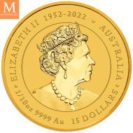 NYHET PÅ LAGER! Australia 2024 1/10 oz Gull Lunar S3 Year of the Dragon Color kvalitet BU i kapsel