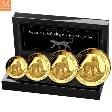 Somalia 2022 LEOPARD PRESTIGE GULL SETT AFRICAN WILDLIFE 4 MYNTER 1,85 OZ PROOF