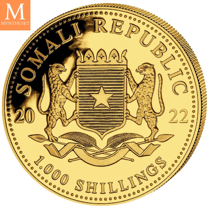 Somalia 2022 LEOPARD PRESTIGE GULL SETT AFRICAN WILDLIFE 4 MYNTER 1,85 OZ PROOF