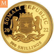 Somalia 2022 LEOPARD PRESTIGE GULL SETT AFRICAN WILDLIFE 4 MYNTER 1,85 OZ PROOF