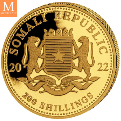 Somalia 2022 LEOPARD PRESTIGE GULL SETT AFRICAN WILDLIFE 4 MYNTER 1,85 OZ PROOF