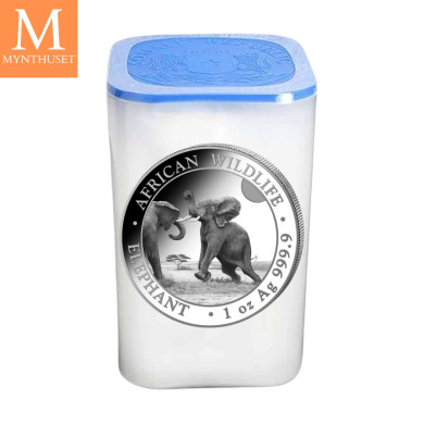 MEGET BILLIG SØLV! Rull 20 stk 2024 Somalia 1 oz Sølv Elephant BU
