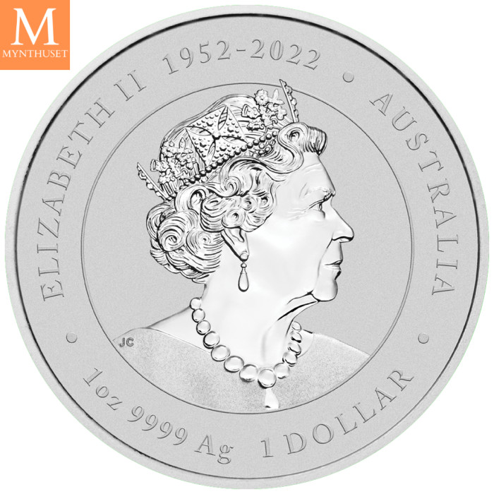 NYHET PÅ LAGER! Australia 2024 LUNAR GOLDEN DRAGON 1 OZ SØLV PERTH MINT 125TH ANNIVERSARY