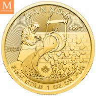 NYHET!Canada 2024 1 oz Gull .99999 Klondike Passage for Gold BU i Forseglet Garantikort