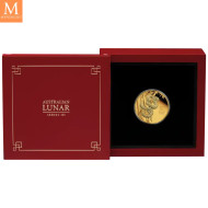 PÅ LAGER! Australia 2025 1/10oz Gull Lunar S3 Year of the Snake Proof med skrin og COA