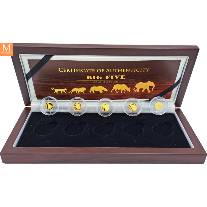 Afrika Gold 5 x 0,5g proof Big Five Selection Africa Kamerun DRC AU 100 Franc