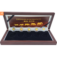 Afrika Gold 5 x 0,5g proof Big Five Selection Africa Kamerun DRC AU 100 Franc