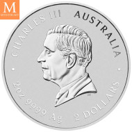 PÅ LAGER! Australia 2025 2 oz SØLV Lunar S3 Year of the Snake BU M/Kapsel