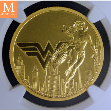 Niue 2021 WONDER WOMAN 1 OZ GULL mynt NGC MS69, KUN 150 mynter laget!
