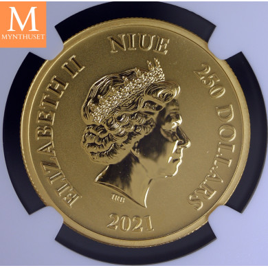 Niue 2021 WONDER WOMAN 1 OZ GULL mynt NGC MS69, KUN 150 mynter laget!