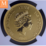 Niue 2021 WONDER WOMAN 1 OZ GULL mynt NGC MS69, KUN 150 mynter laget!