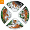 Tuvalu 2022 "YEAR OF THE TIGER" 4 x 1 DOLLAR SETT MED KVADRANTFORMEDE MYNTER I KVALIITET PROOF MED ESKE OG COA