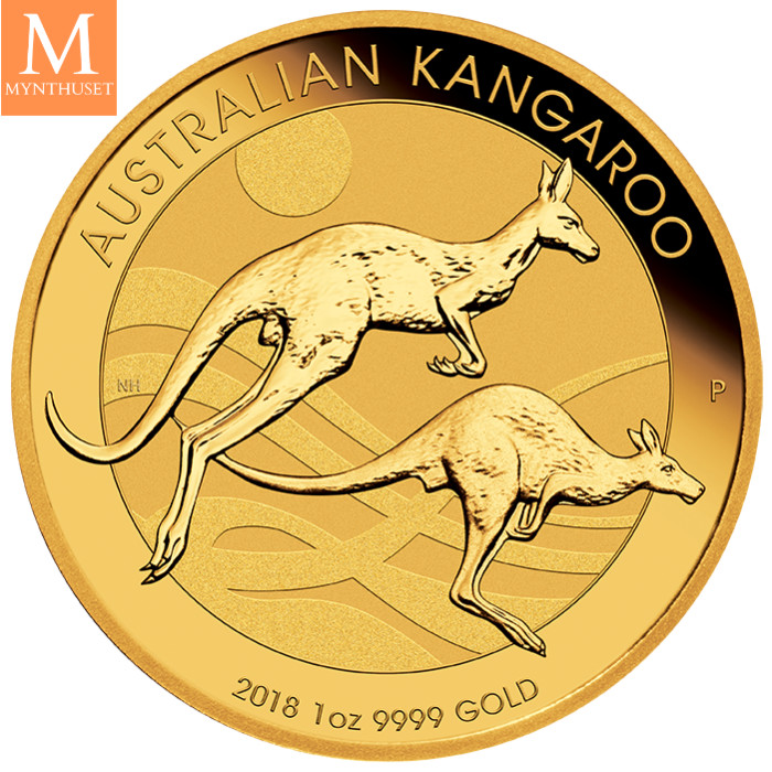 Australia 2018 1 oz Kangaroo Gold Coin BU i kapsel