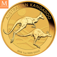 Australia 2018 1 oz Kangaroo Gold Coin BU i kapsel
