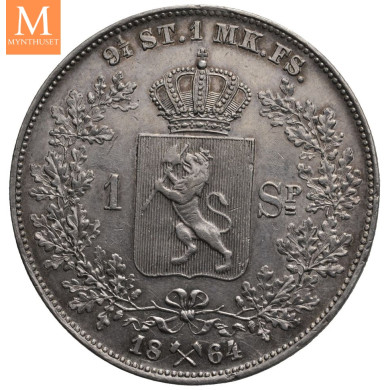 Speciedaler 1864 CARL XV kvalitet 1+/01