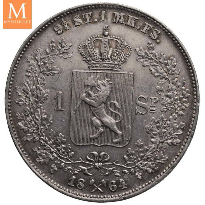 Speciedaler 1864 CARL XV kvalitet 1+/01