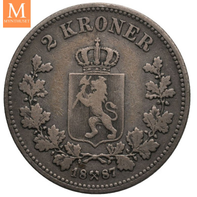 2 kroner 1887 Oscar II Kv.1