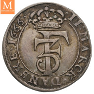 2 mark 1666 Frederik III Kv 1+