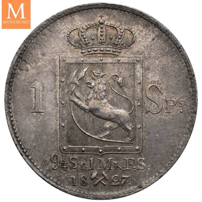 Speciedaler 1827/6 Carl XIV Johan Kv.0/01