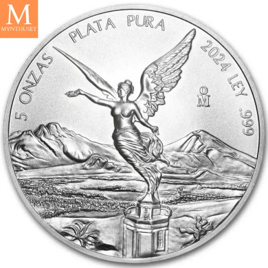 NYHET! Mexico 2024 5 oz sølv Libertad Kvalitet BU