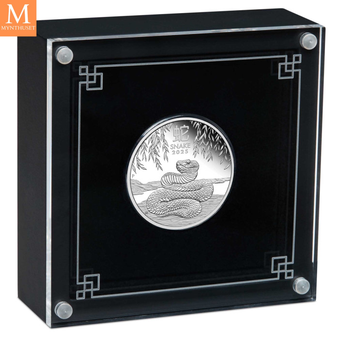 PÅ LAGER! Australia 2025 1/2 oz SØLV Lunar S3 Year of the Snake kvalitet proof