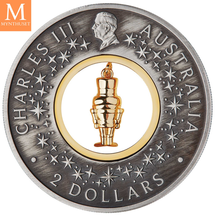 ÅRETS JULEGAVE! Australia The Christmas Nutcracker 2024 2oz sølv antikkfarget mynt