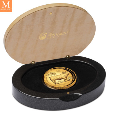 SJELDEN opplag 109! Australia 2019 Year of the Pig 1oz gull High Relief kvalitet Proof