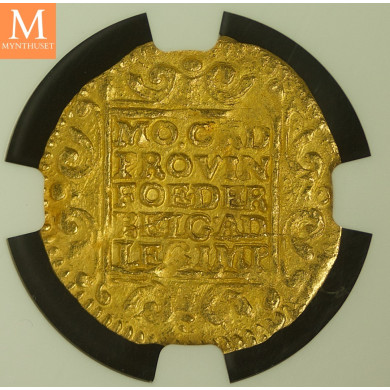 Rundeskatten gull dukat 1724 Utrecht kvalitet 01 NGC MS63