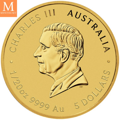 PÅ LAGER! Australia 2025 1/20 oz Gull Lunar S3 Year of the Snake BU M/Kapsel