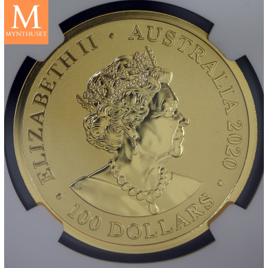 SJELDEN! Australia 2020 1 oz Gull mynt Australia Zoo Sumatran Tiger NGC MS70